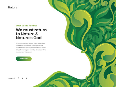 Landing Page with Leaf Illustration