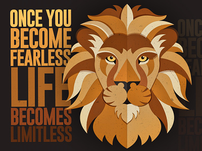 Lion Head Vector with Quote