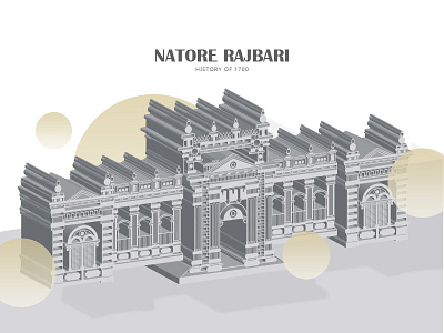 Isometric Vector Illustration - Natore Rajbari