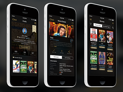 MovieTag iOS App darkui ios7 iphone mobile movie movieapp