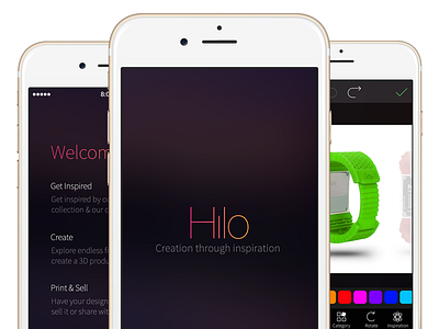 Hilo Mobile app for 3D Systems clean creative filter flat fun innovation ios iphone mobile typography