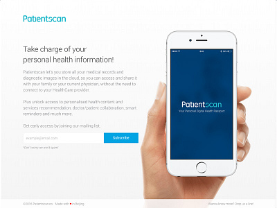 Patientscan design development grid health healthcare innovation ios minimalism typography website