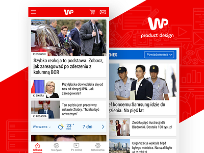 Redesign WP.pl home page mobile redesign wp.pl