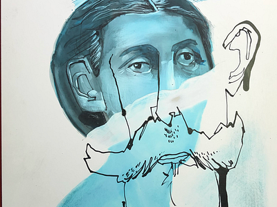 Claybord Portrait design drawing experimentation illustration ink portrait scratch board