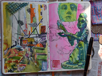 Sketchbook, Hong Kong buddha china hongkong sketchbook travel