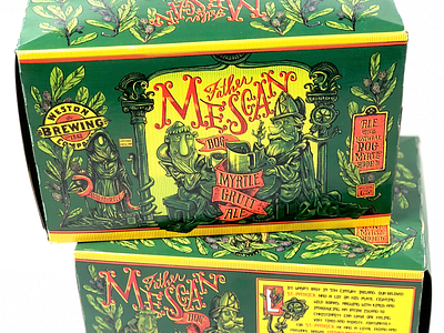 Father Mescan’s Bog Myrtle Ale. beer design illustration package design packaging