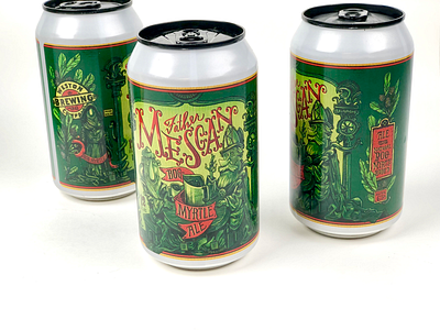 Father Mescan’s Bog Myrtle Ale 12 oz cans beer design illustration packagedesign packaging stpatrick