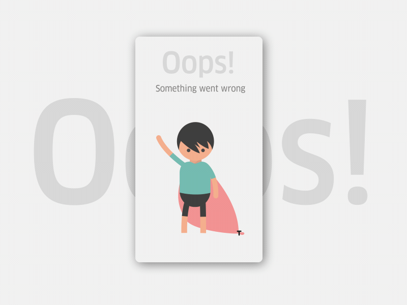 404 Oops page 404 ae animation app design illustrator material design mobile oops screen ui ux