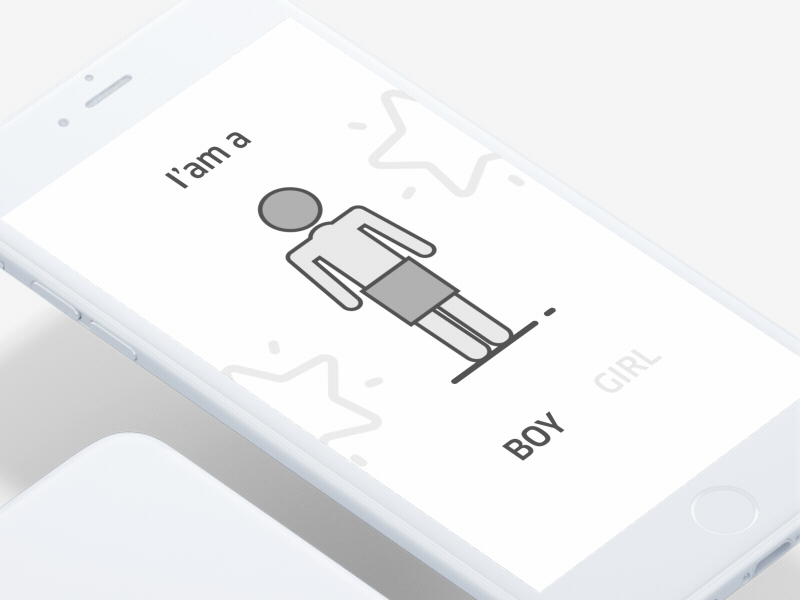 Gender selection page animation animation female gender illustrator male material morphing onboarding ui walkthrough