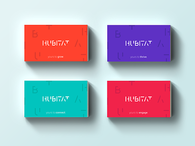 Hubitat business cards brand identity branding business card cards colorful colors design logo print