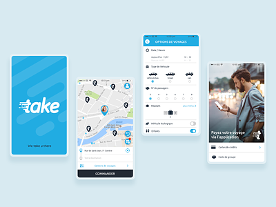 Take - ride hailing app app application blue driver geneve interface design ios mobile motion screens taxi ui user interface ux
