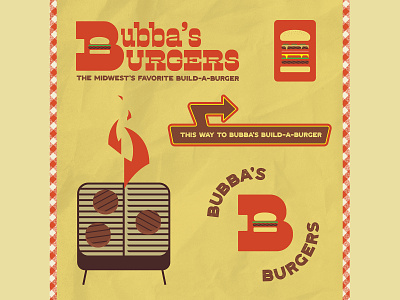 36 Days 2021-B branding bubbas grill illustration midwest retro sign