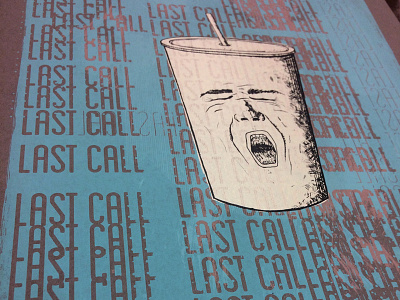 Last Call Illustration face fast food illustration last call layer printmaking scream screen print