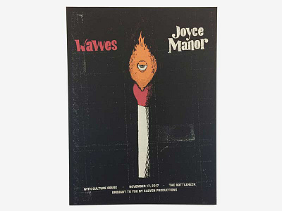 Wavves, Joyce Manor Gig Poster culture abuse gig poster illo joyce manor kansas kansas city lawrence ks poster screen print type typography wavves