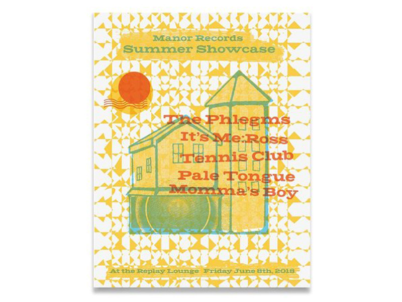 Manor Records Summer Showcase multiplication type texture summer house screen print poster band poster show poster gig poster