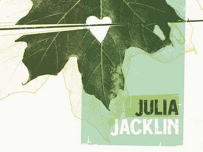 Julia Jacklin band poster gig poster julia jacklin leaf leaves poster printmaking screen print texture
