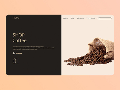 Shop Coffee Landing Page branding design graphic design ui ux web design web site