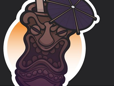 Tiki Illustration WIP gradient illustration tiki