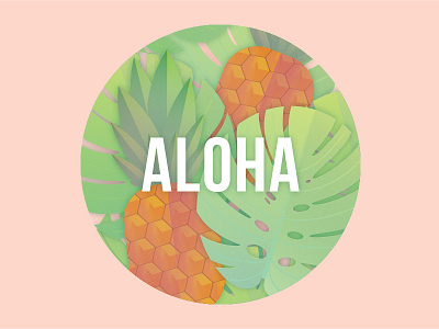 Aloha aloha hawaii hawaiian monstera orange pineapple pink