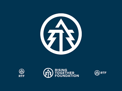 Rising Together Foundation arrow badge branding circle education foundation icon mentoring monoline nonprofit organization r rise rising simple t together tree up