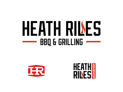 Heath Riles BBQ barbeque bbq branding cooking fire flame food grilling h heath hr logo memphis monogram pitmaster r rebrand riles