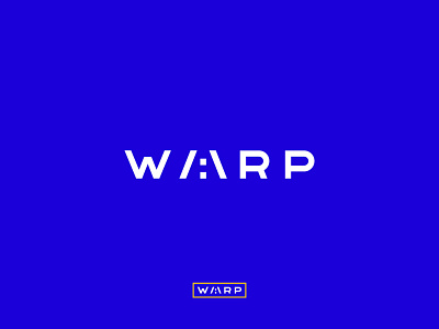 WARP Logo a blue brand branding design logo minimalist minimalistic modern p r simple startup tech transportation ui vehicle w