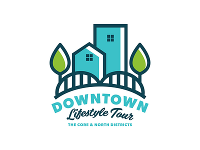 Downtown Lifestyle Tour Logo brand building downtown event graphic logo tour