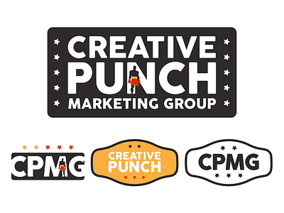 Creative Punch Marketing Group badge belt boxing brand branding company creative freelance logo marketing punch stars