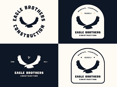 Eagle Brothers Construction Logo Concept Pack badge branding concept construction crest eagle logo