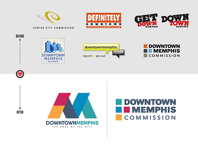 Downtown Memphis Commission Rebrand company corporate history identity logo m memphis rebrand