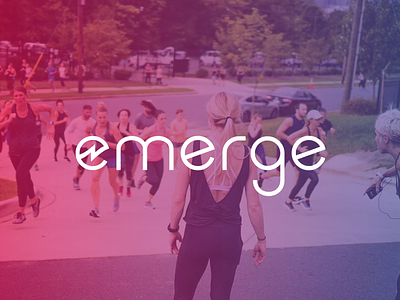 EMERGE Charlotte Logo brand charlotte custom e emerge energy fitness font gradient identity lettering logo type