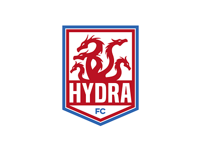 Hydra FC badge blue crest fc hydra logo modern monster red soccer