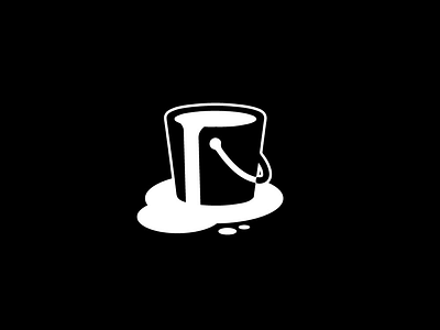 Bucket of Ink Icon black bucket icon iconography ink negative paint space