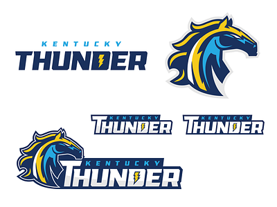 Kentucky Thunder Logos bolt horse lighting logo sports team thunder