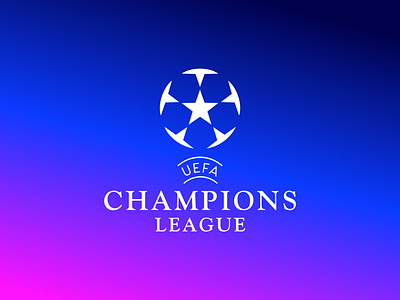 UEFA Champions League Minimal ball brand champions football futbol gradient league logo rebrand soccer star uefa