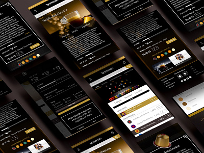Responsive screens Nespresso dark ui mobile first responsive layout ui