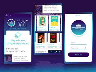 Moonlight concept gradient color mobile first ui