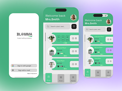 Plants E-commerce concept • Blooma app application brand branding easy filter graphic design logo plant plants plants ui prototyping search sign up ui ux