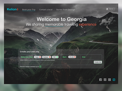 Kelione - Tour agency Web concept ailine app panel search tour agency traveling ui ux web webdesign