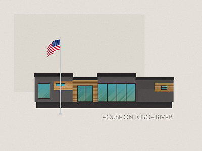 House on Torch River drake evans.com illustration michigan