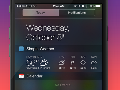 iOS8 Simple Weather Widget ios8 weather widget