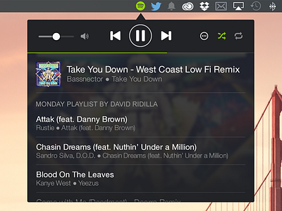 Spotify Menu Bar Widget