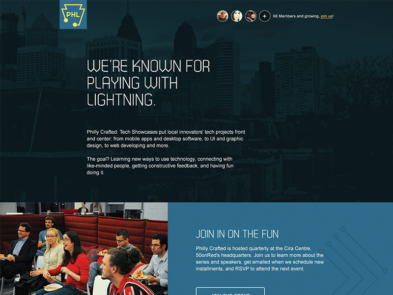 Philly Crafted - Landing Page 50onred landing page lightning talks page philadelphia phillcrafted philly