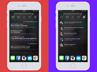 iOS Widget-based Quick Glance app - Mail & Social View