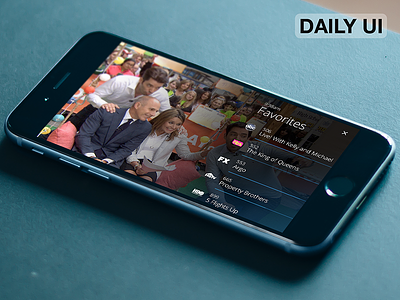 DailyUI - TV App ( Favorite Channels ) app dailyui tv ui ux