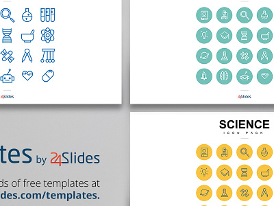 Science Icon Template Pack | Free Download 24 slides branding branding strategy corporate branding corporate identity download google slides presentation layout presentations templates