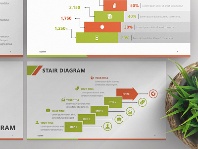 Stair Diagram Presentation Template | Free Download 24slides branding corporatedesign design googleslides graphicdesign modern presentationlayout presentations templates