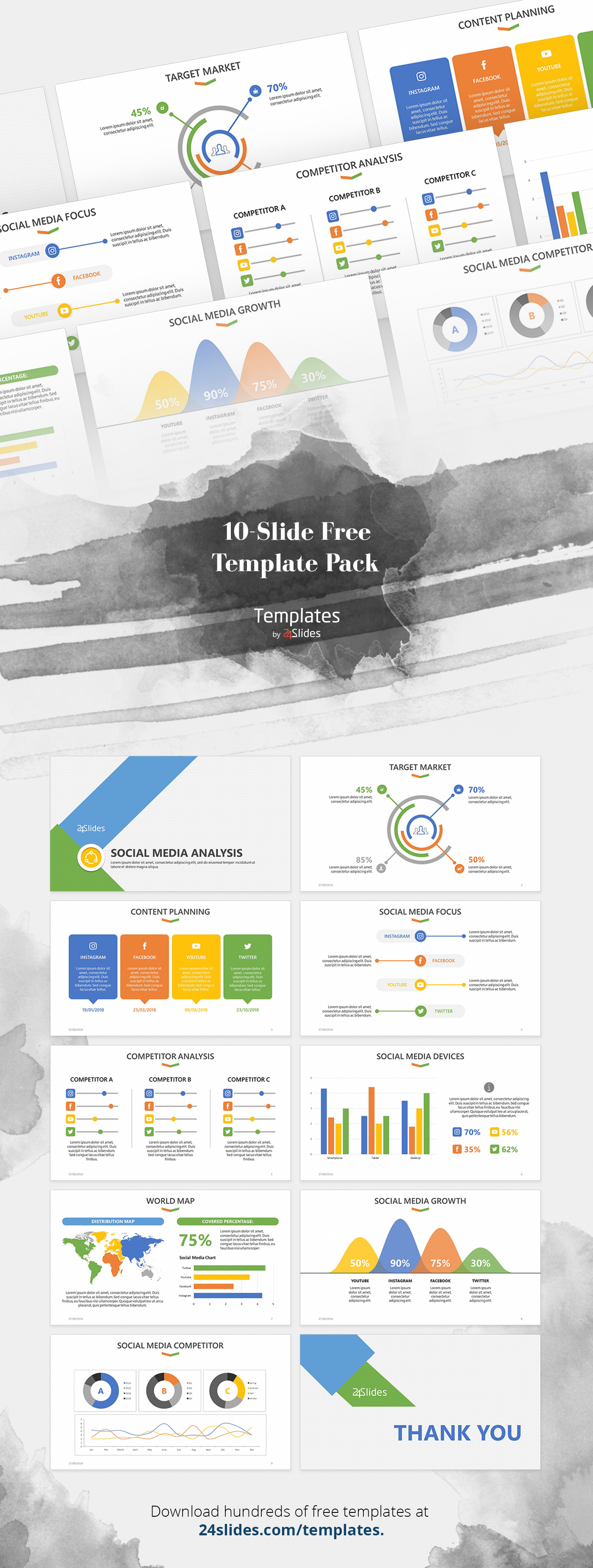 Social Media Analysis PowerPoint Template | Free Download By 24Slides ...