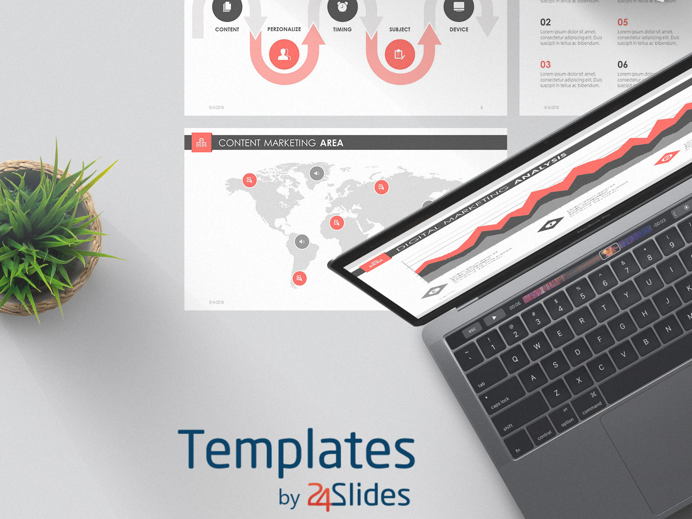 Digital Marketing PowerPoint Template Free Download by 24Slides on