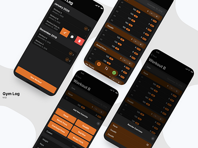 Gym Log app design interface ios leangains ui ui design